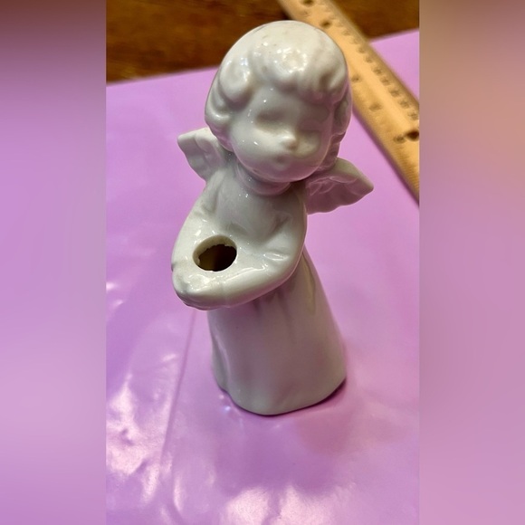 Schmid Bros Porcelain Angel Holding vase etched in gold Christmas Holiday Gift - Picture 9 of 12